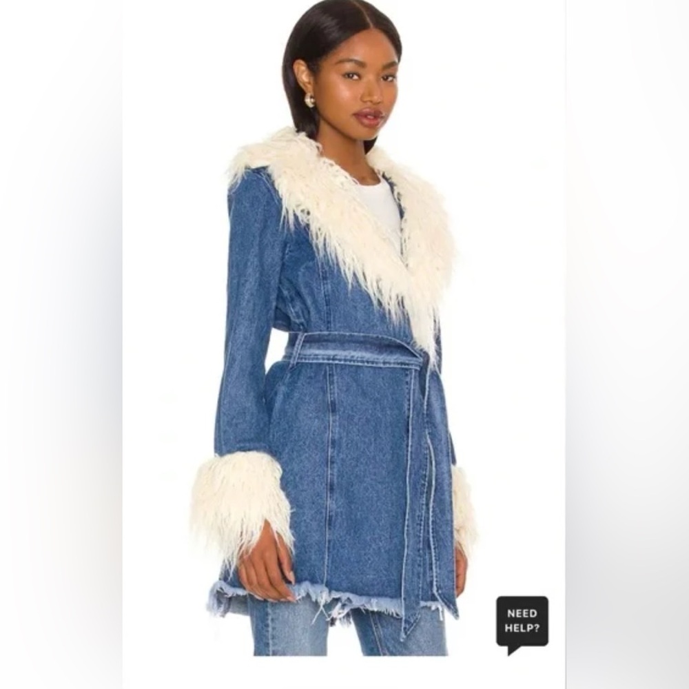 Show Me Your Mumu Penny Lane Faux Fur Lined Denim Coat